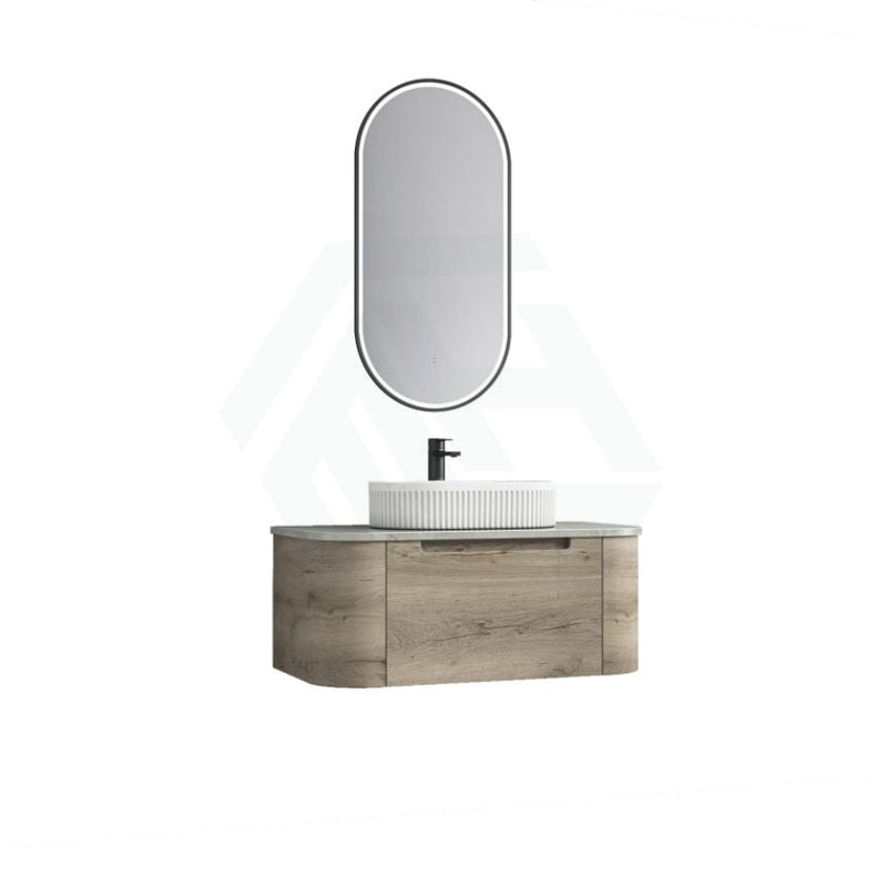 750 - 1800Mm Hamilton Wall Hung Curved Vanity Minimalistic Style Cabinet Only For Bathroom Matt