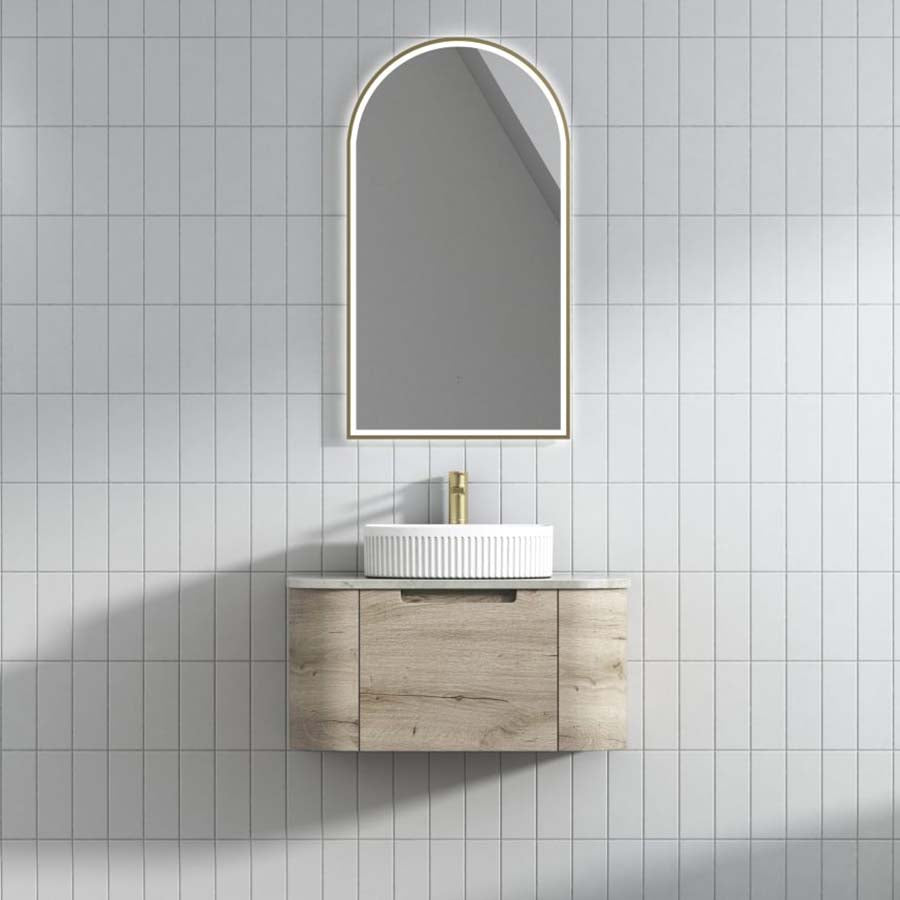 750 - 1800Mm Hamilton Wall Hung Curved Vanity Minimalistic Style Cabinet Only For Bathroom Matt