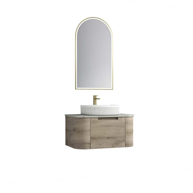 750 - 1800Mm Hamilton Wall Hung Curved Vanity Minimalistic Style Cabinet Only For Bathroom Matt