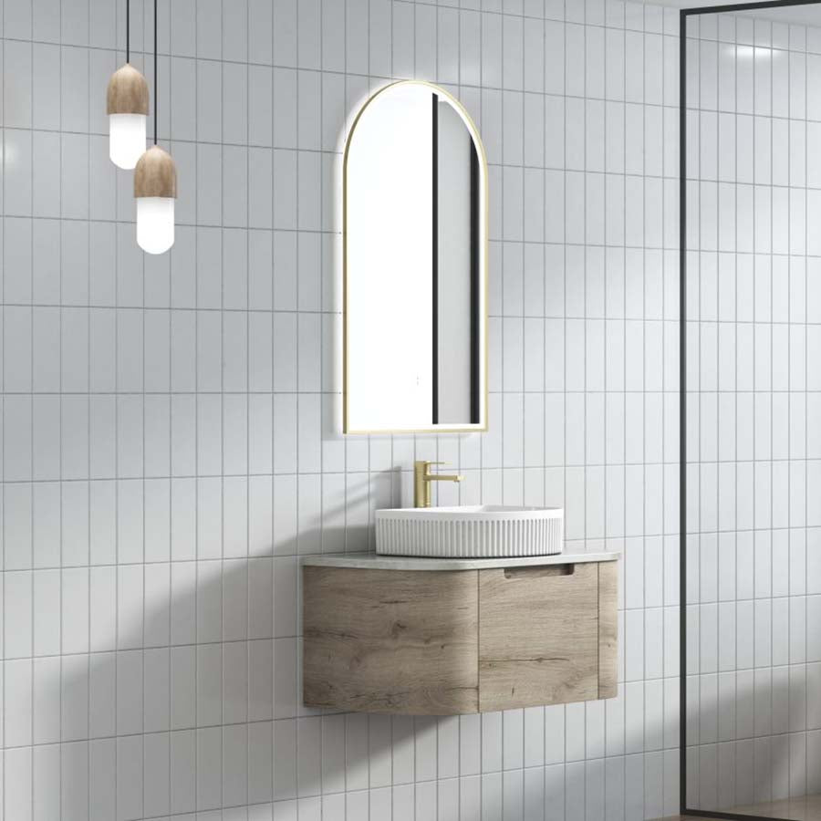 750 - 1800Mm Hamilton Wall Hung Curved Vanity Minimalistic Style Cabinet Only For Bathroom Matt