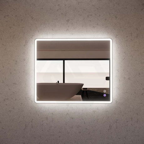 750/800/900/1200Mm Rectangle Brushed Nickel Framed Led Mirror Touch Sensor Horizontal/Vertical