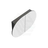 750/900/1200/1500Mm Rosy Oval Wall Hung Plywood Shaving Cabinet Semi Matt Black Pencil Edge Mirror