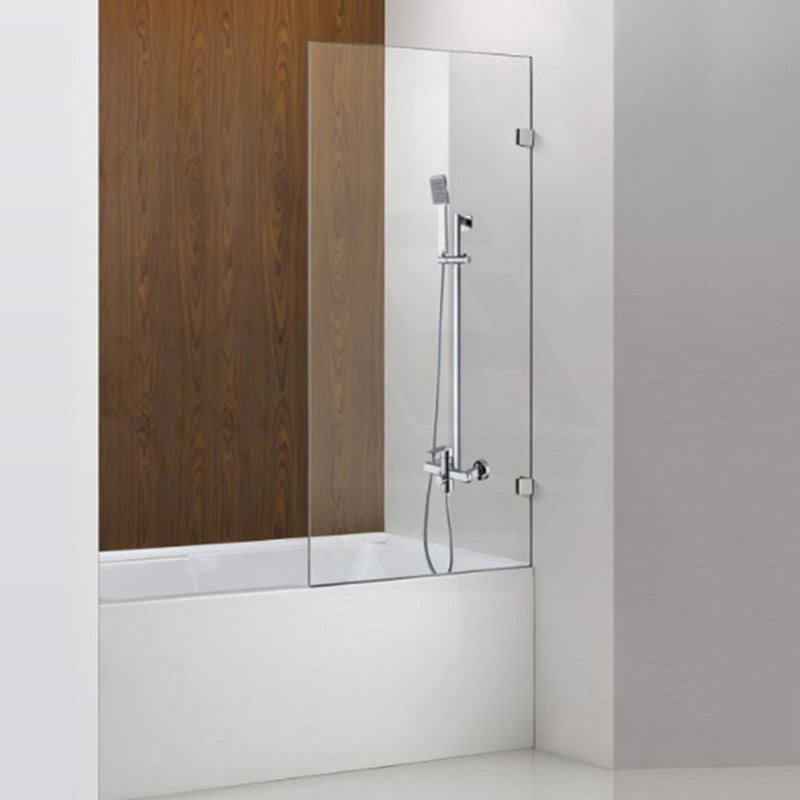 750/805/900Mm Bathtub Shower Screen Fixed Panel Chrome Fittings 10Mm Tempered Glass Frameless