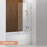 750/805/900Mm Bathtub Shower Screen Fixed Panel Rose Gold Fittings 10Mm Tempered Glass