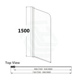 750/900X1500Mm Over Bathtub Shower Screen Chrome Hardware 6Mm Glass Swing Panel 750Mm