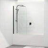 Bathtub Shower Screen Single Swing Panel Black