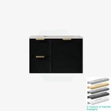 600-1500Mm Miami Standard Wall Hung Vanity Matt Black Single/Double Bowls Pvc Cabinet Only For