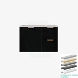 600-1500Mm Miami Standard Wall Hung Vanity Matt Black Single/Double Bowls Pvc Cabinet Only For