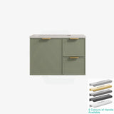 600-1500Mm Miami Standard Wall Hung Vanity Olive Green Single/Double Bowls Pvc Cabinet Only For