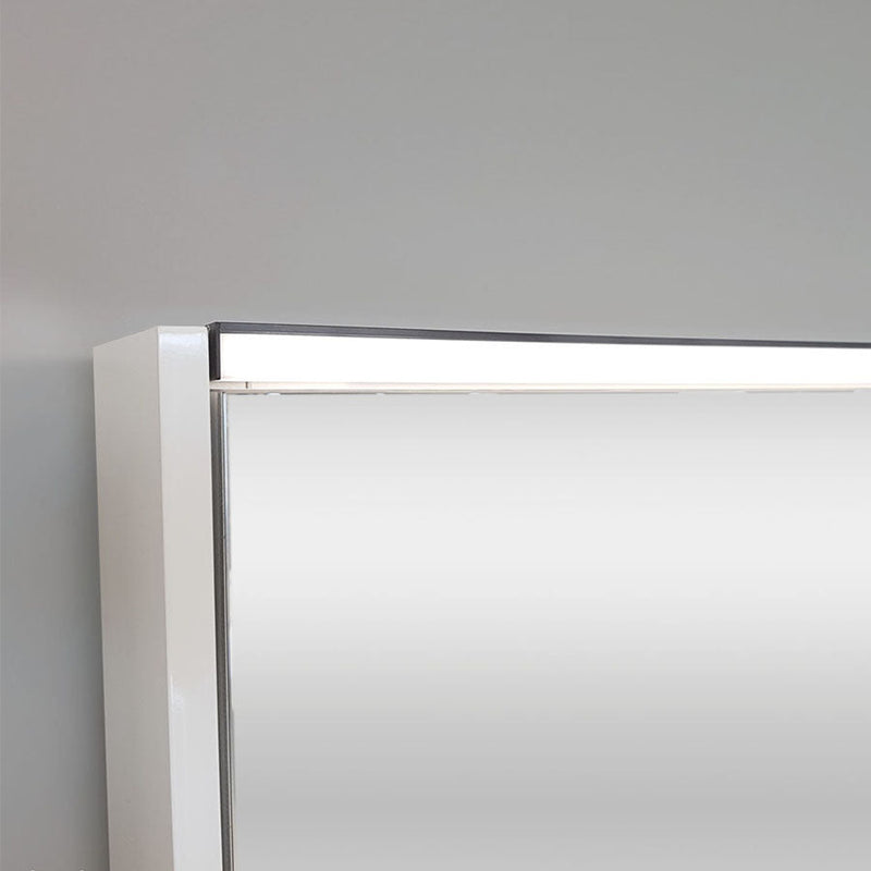 Fienza 750/900/1200Mm Led Pencil Edge Mirror Cabinet With Gloss White Side Panels Shaving Cabinets