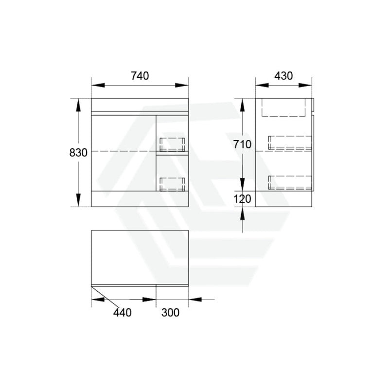 2-Drawer 1-Door 750/900/1200Mm Freestanding Bathroom Vanity Kickboard Single Multi-Colour Cabinet