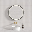 750Mm Led Mirror Round Black Framed Defogger Pad Led Mirrors