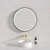 750Mm Led Mirror Round Black Framed Defogger Pad Led Mirrors