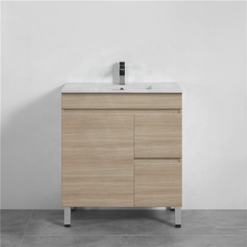 750Mm Narrow Freestanding Bathroom Vanity With Legs 2-Drawer 1-Door Multi-Colour Cabinet Only