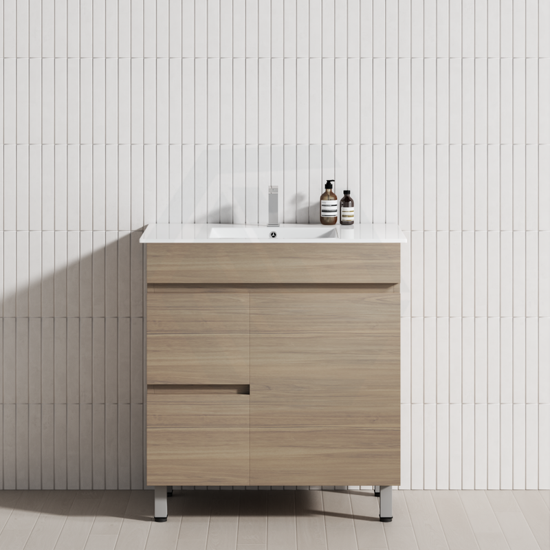 750Mm Narrow Freestanding Bathroom Vanity With Legs 2-Drawer 1-Door Multi-Colour Cabinet Only