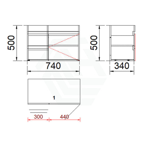 750Mm Narrow Wall Hung Bathroom Floating Vanity 2-Drawer 1-Door Multi-Colour Cabinet Only Left