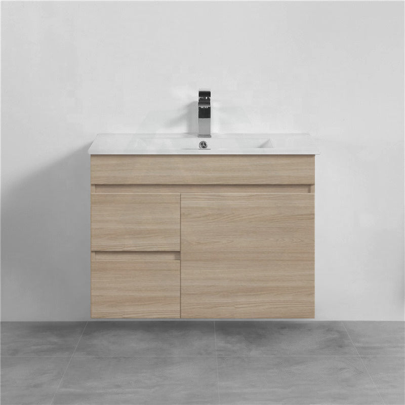 750Mm Narrow Wall Hung Bathroom Floating Vanity 2-Drawer 1-Door Multi-Colour Cabinet Only Vanities