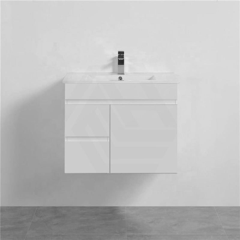 600-900Mm Narrow Premium Bathroom Wall Hung Vanity White Pvc Cabinet Only & Ceramic Top Available