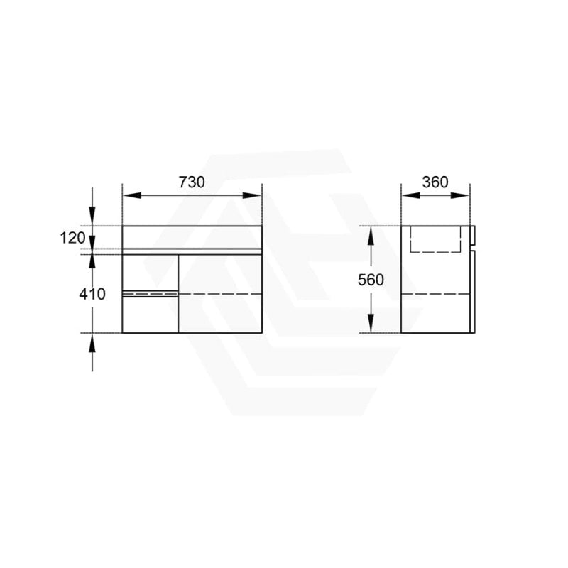 600-900Mm Narrow Premium Bathroom Wall Hung Vanity White Pvc Cabinet Only & Ceramic Top Available