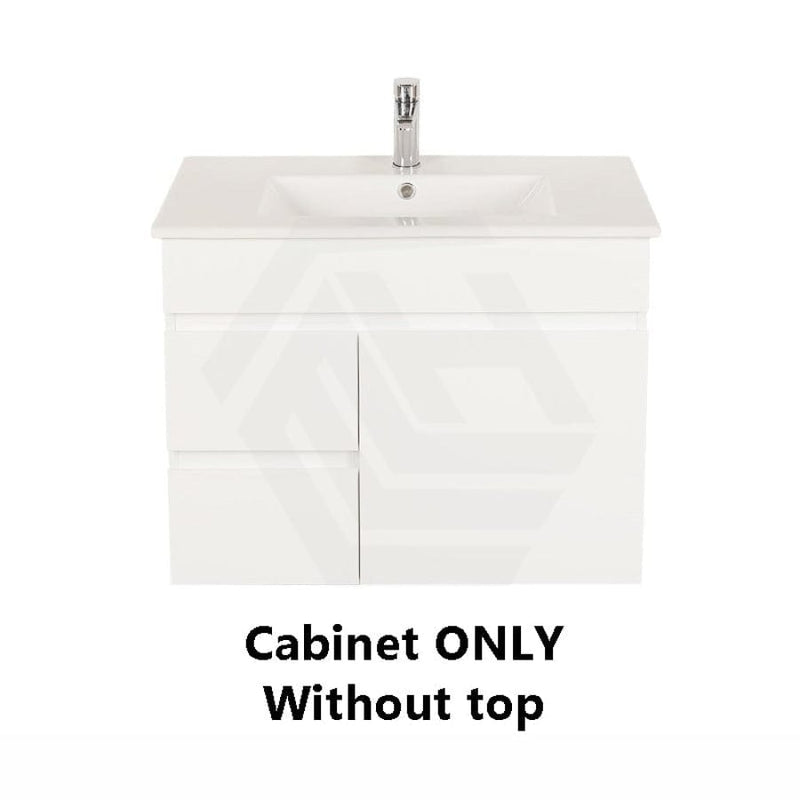 600-900Mm Narrow Premium Bathroom Wall Hung Vanity White Pvc Cabinet Only & Ceramic Top Available