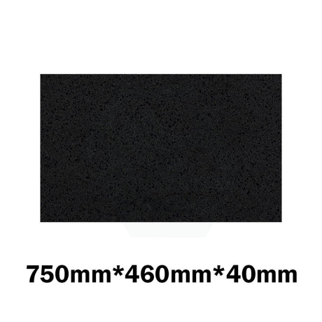 20Mm/40Mm Thick Gloss Ink Black Stone Top For Above Counter Basins 450-1800Mm Vanity Tops