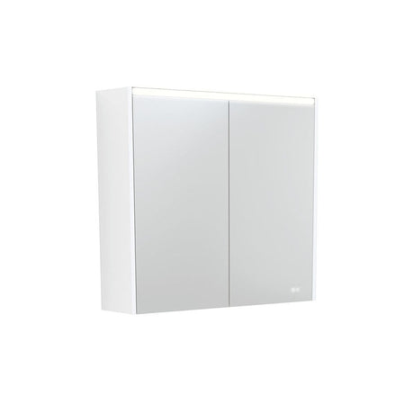 Fienza 750/900/1200Mm Led Pencil Edge Mirror Cabinet With Satin White Side Panels Shaving Cabinets