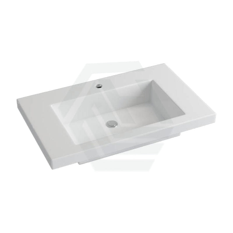 750X460X135Mm Poly Top For Bathroom Vanity Single Bowl Matt White 1 Tap Hole No Overflow Tops