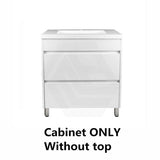 600-1500Mm Freestanding Bathroom Floor Vanity Matt White Pvc Filmed Drawers Cabinet Only &