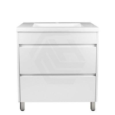 600-1500Mm Freestanding Bathroom Floor Vanity Matt White Pvc Filmed Drawers Cabinet Only &