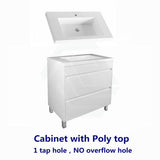 600-1500Mm Freestanding Bathroom Floor Vanity Matt White Pvc Filmed Drawers Cabinet Only &