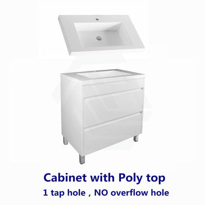 600-1500Mm Freestanding Bathroom Floor Vanity Matt White Pvc Filmed Drawers Cabinet Only &