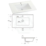 760X465X175Mm Ceramic Top For Bathroom Vanity Single Bowl 1 Or 3 Tap Holes Available Gloss White