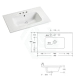 760X465X175Mm O Shape Ceramic Top For Bathroom Vanity Single Bowl 1 Or 3 Tap Holes Available Gloss