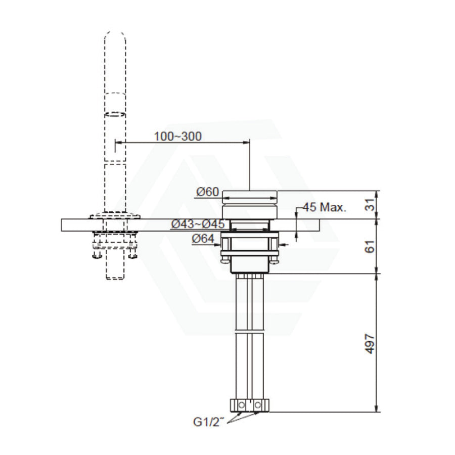 N#3(Nickel) Kohler Components Brushed Nickel Hob Mount Ribbon Basin Spout With Top Assembly Rocker