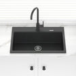 780X510X220Mm Carysil Black Single Bowl Granite Stone Kitchen Sink Top/under Mount Products