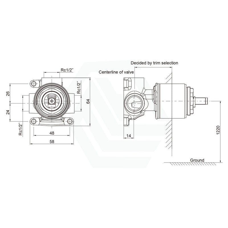 Kohler Recessed 40Mm Wall Mixer Body Only