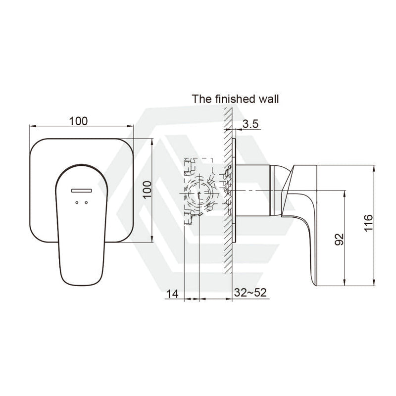 Kohler Aleo Polished Chrome Square Plate Shower/Bath Mixer Thin Trim Kit Only Wall Dress