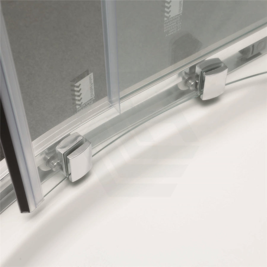 790/900/1000Mm Curved Shower Screen Semi-Frameless Double Sliding Chrome Fittings 6Mm Tempered Glass