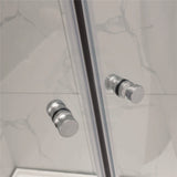 790/900/1000Mm Curved Shower Screen Semi-Frameless Double Sliding Chrome Fittings 6Mm Tempered Glass