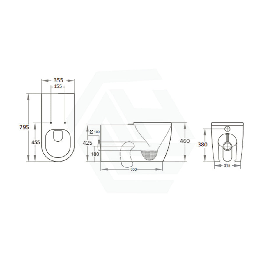 795X355X425Mm Asta Special Care Tornado Toilet Pan Back To Wall S Trap P Single Flap Seat Needs