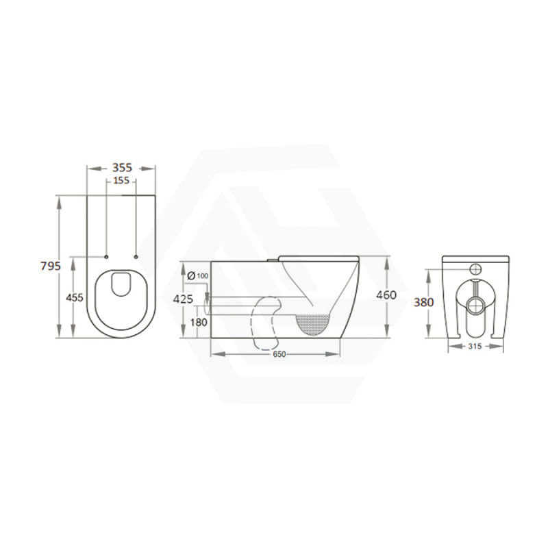 795X355X425Mm Asta Special Care Tornado Toilet Pan Back To Wall S Trap P Single Flap Seat Needs