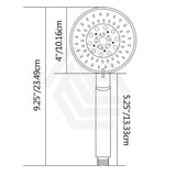 8 Inch 200Mm Round Chrome Twin Shower Station With 5 Functions Handheld Universal Water Inlet