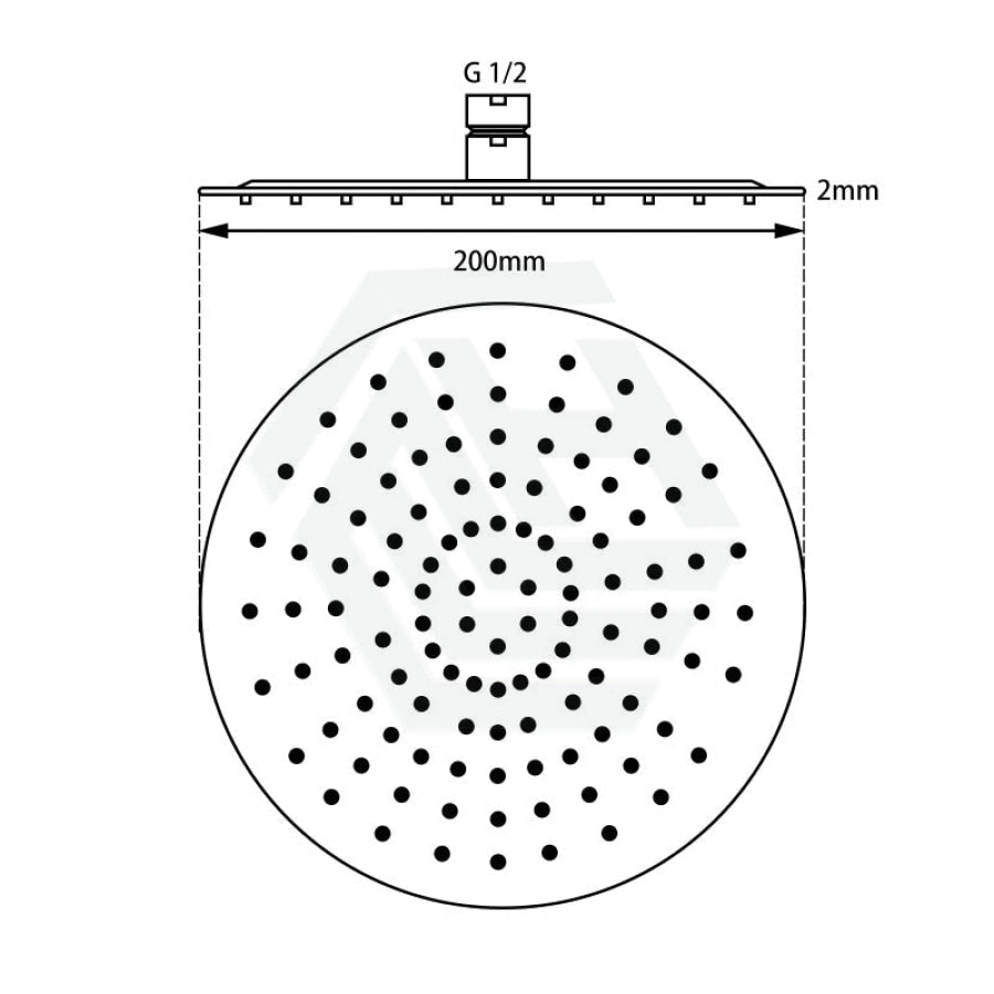 8 Inch 200Mm Round Chrome Twin Shower Station With 5 Functions Handheld Universal Water Inlet