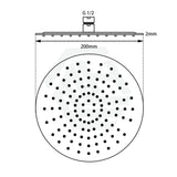 8 Inch 200Mm Round Chrome Twin Shower Station With 5 Functions Handheld Universal Water Inlet