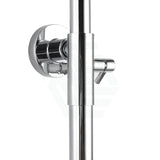 8 Inch 200Mm Round Chrome Twin Shower Station With 5 Functions Handheld Universal Water Inlet