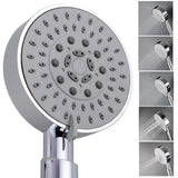 8 Inch 200Mm Round Chrome Twin Shower Station With 5 Functions Handheld Universal Water Inlet