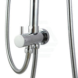 8 Inch 200Mm Round Chrome Twin Shower Station With 5 Functions Handheld Universal Water Inlet