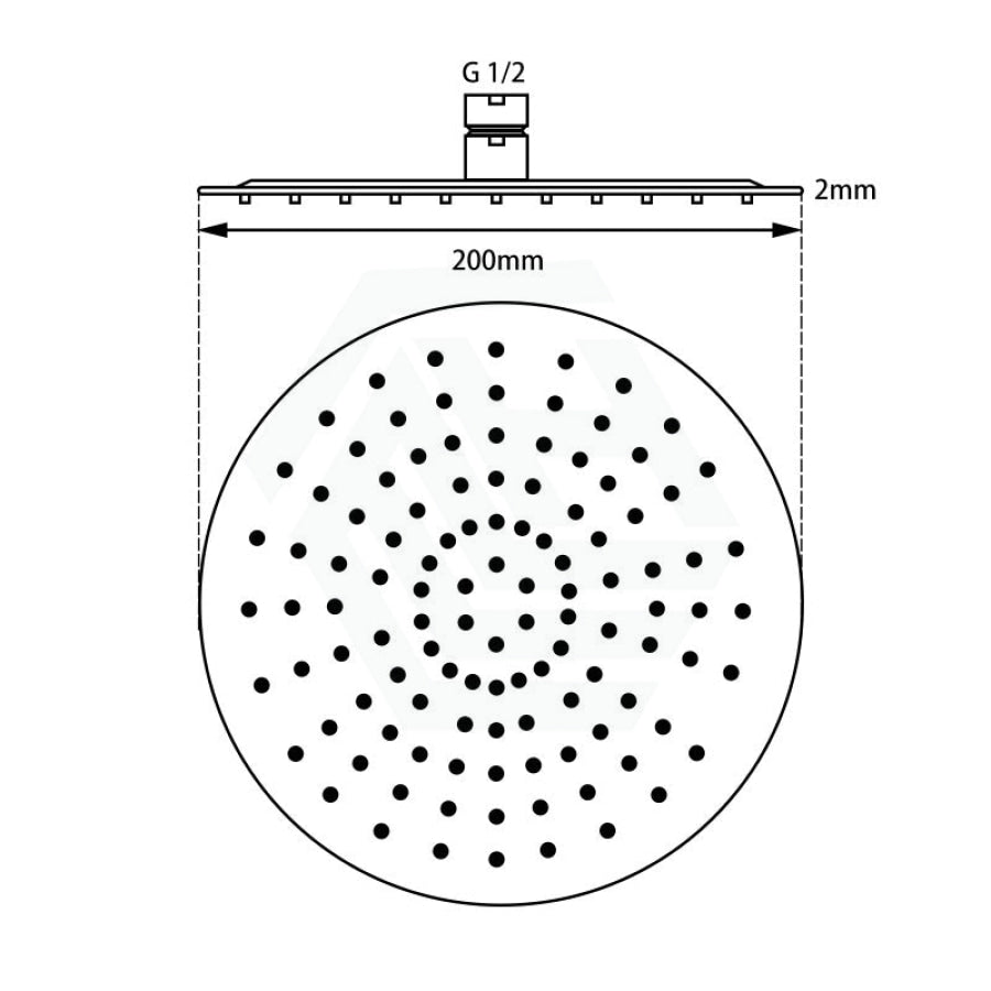 8 Inch 200Mm Round Chrome Twin Shower Station With 5 Functions Handheld Universal Water Inlet