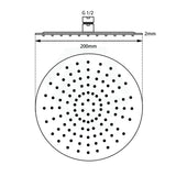 8 Inch 200Mm Round Chrome Twin Shower Station With 5 Functions Handheld Universal Water Inlet