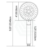 8 Inch 200Mm Round Chrome Twin Shower Station With 5 Functions Handheld Universal Water Inlet